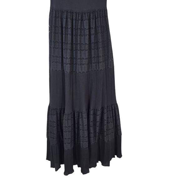 Playa Lucila Black Eyelet Maxi Sun Dress Medium Sundress - Picture 7 of 11